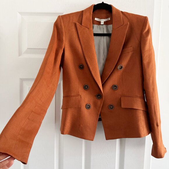 Veronica Beard "Diego" Dickey Blazer in Terracotta, size 4 - Picture 9 of 11